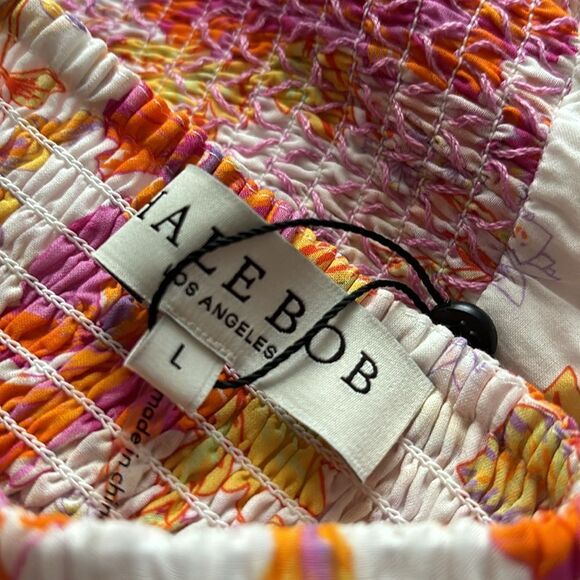 Hale Bob Tropical Cotton Halter Maxi Dress Size L / NWT - Picture 7 of 7